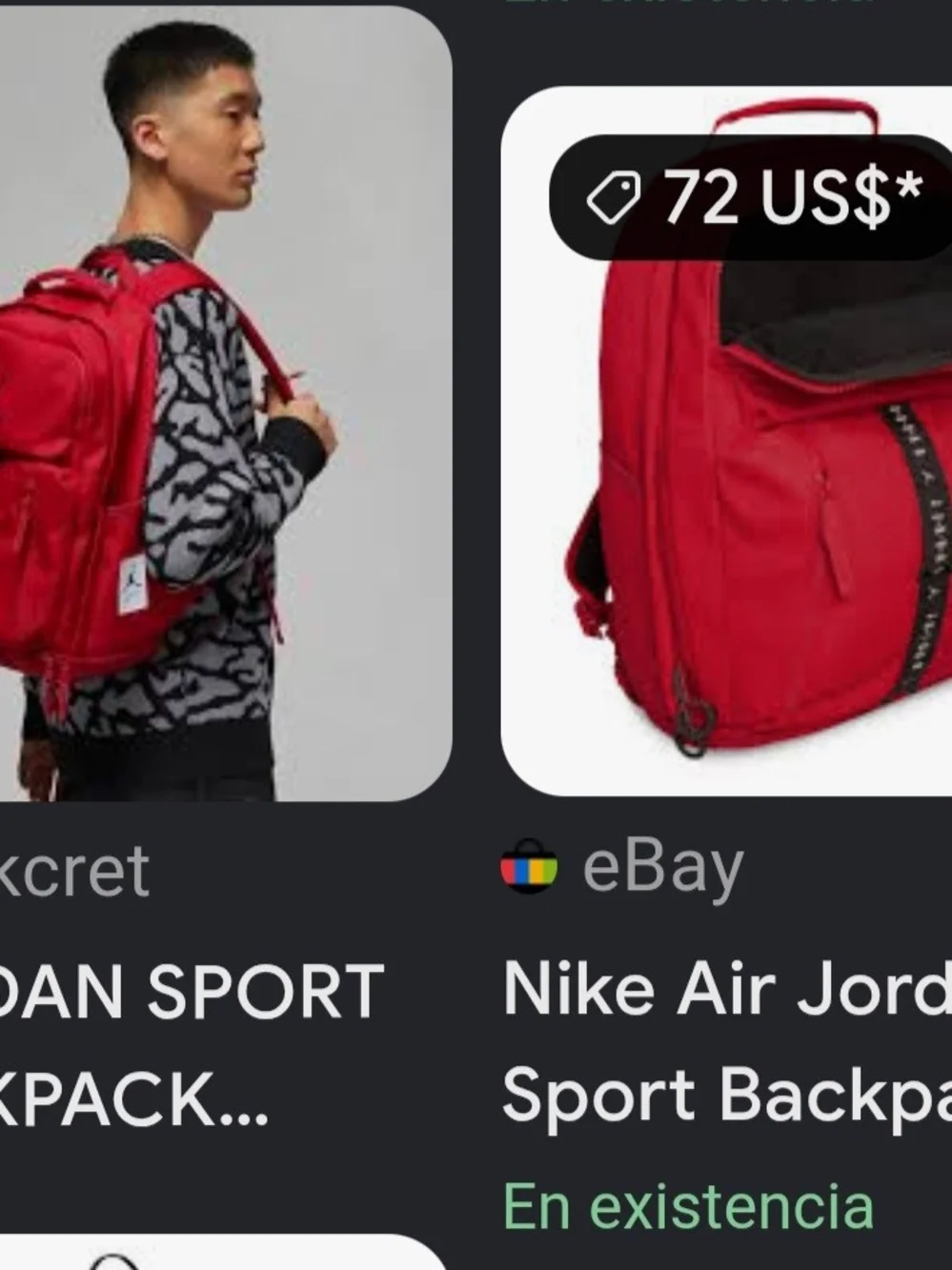 Jordan Red Men's Backpack with Black Jumpman Accent